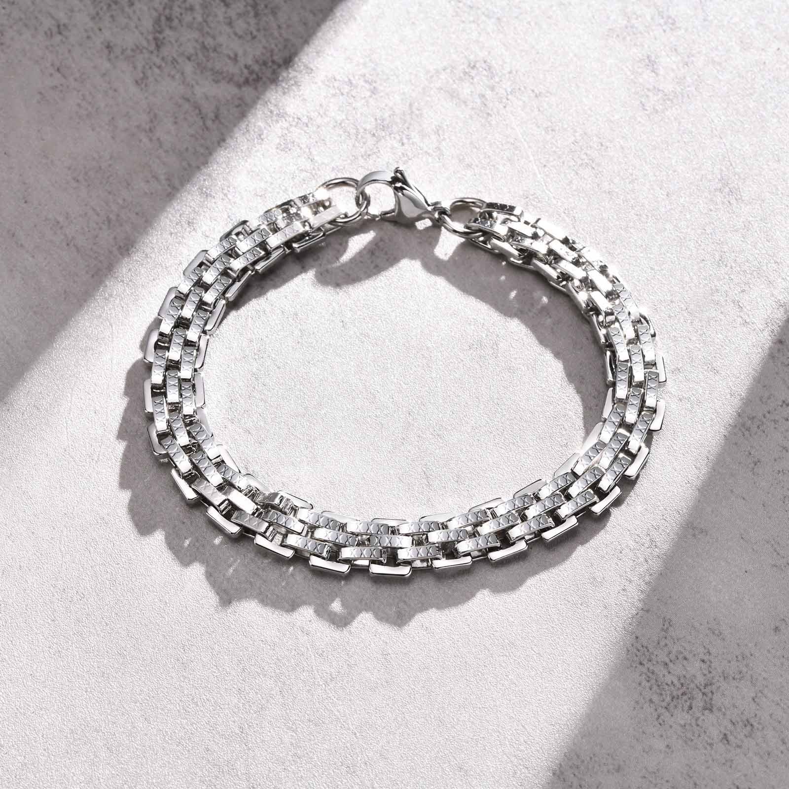 Men's Minimalist Creative Stainless Steel Bracelet - Chic Angle